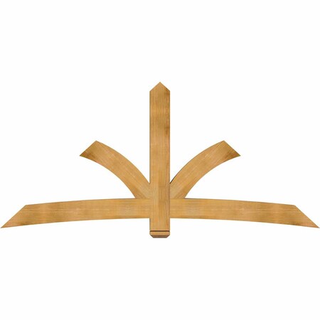 Ekena Millwork Davenport Rough Sawn Timber Gable Bracket, Western Red Cedar, 96"W x 44"H x 4"D x 6"F, 11/12 Pitch GBW096X44X0406DAV00RWR